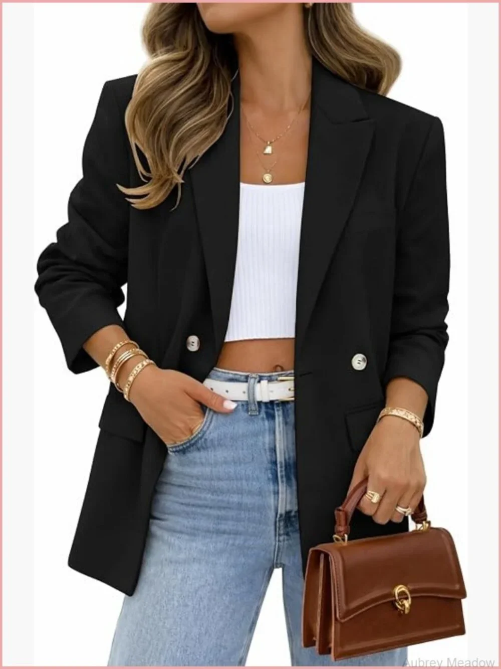 Blazers for Women Business Casual Long Sleeve Lapel Open Front Suit Jacket